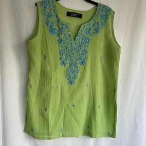 Indian Kurti, embroidered M Green